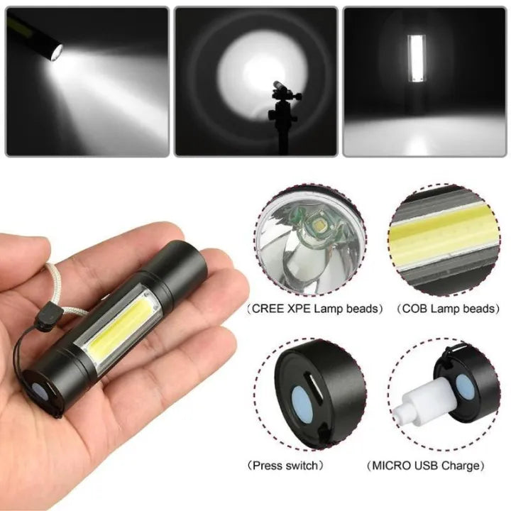 Mini Flashlight With Zoom Focus