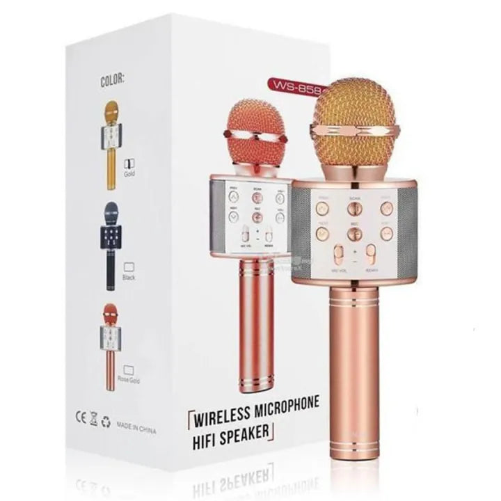 WS-858 Wireless Bluetooth Karaoke Mic & Speaker