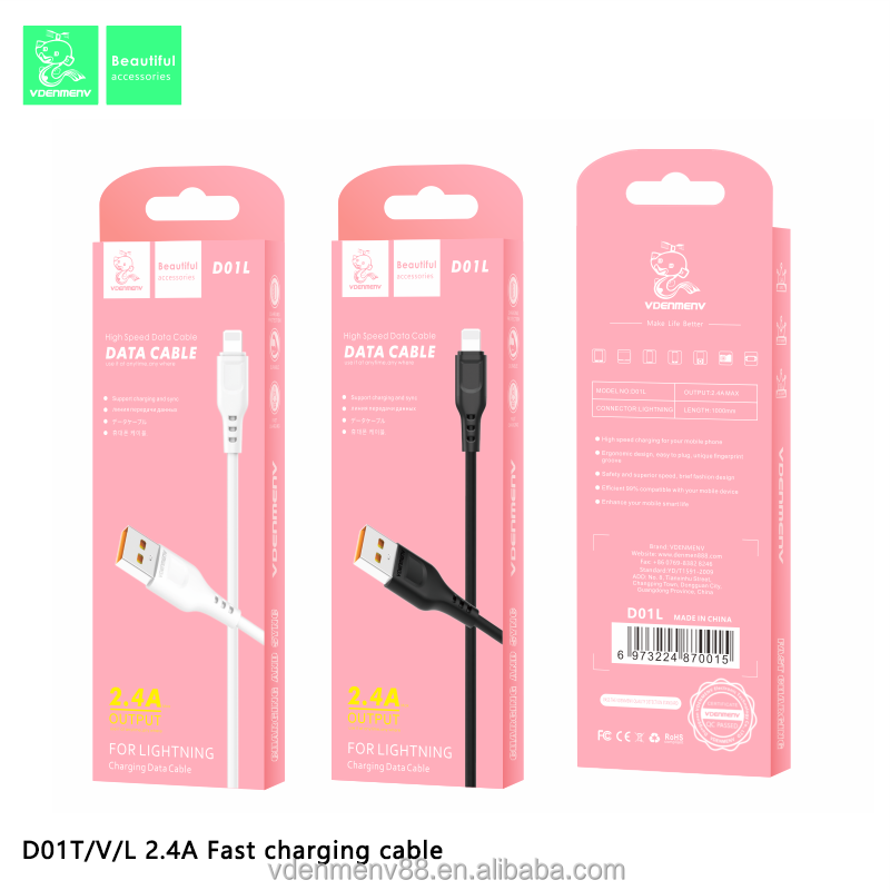 Denmen 2.4A Fast Charging Data Cable