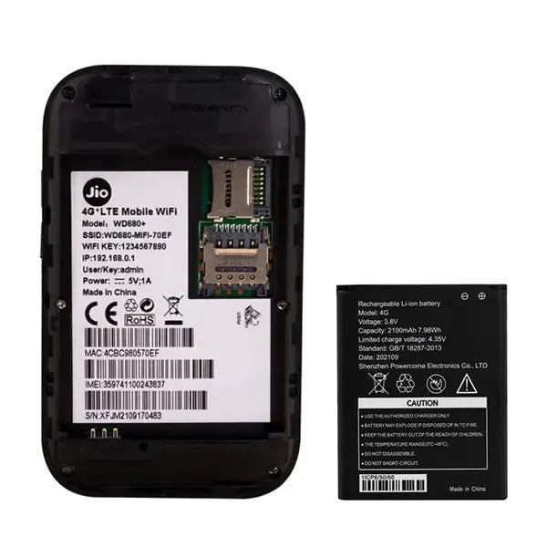 JIO 4G+ LTE Mobile WiFi Hotspot Portable Router MF680s