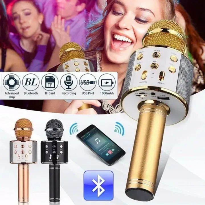 WS-858 Wireless Bluetooth Karaoke Mic & Speaker