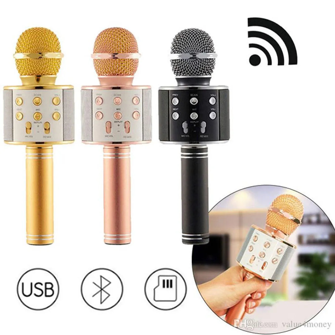 WS-858 Wireless Bluetooth Karaoke Mic & Speaker
